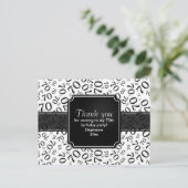 70歳の誕生日おめでとう ブラック/ホワイト ナンバー パターン ポストカード (スタンド正面)