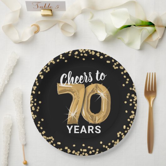 70歳の誕生日おめでとう ペーパープレート (ウェディング)
