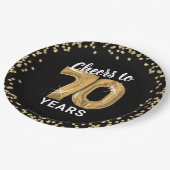 70歳の誕生日おめでとう ペーパープレート (アングル)