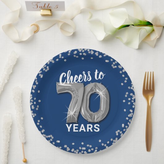 70歳の誕生日おめでとう ペーパープレート (ウェディング)