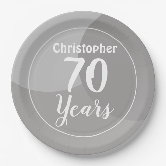 70歳の誕生日おめでとう ペーパープレート (正面)