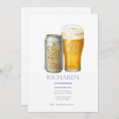 70歳の誕生日おめでとう、古希のお祝いに冷たい1杯 招待状 (正面/裏面)