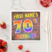 70歳の誕生日おめでとう!+ 名前カスタマイズ スタンダードランチョンナプキン (インサイチュ)