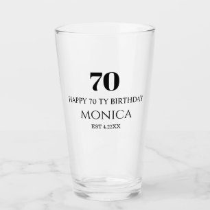 70歳の誕生日おめでとう 名前入り ガラスのマグ タンブラーグラス