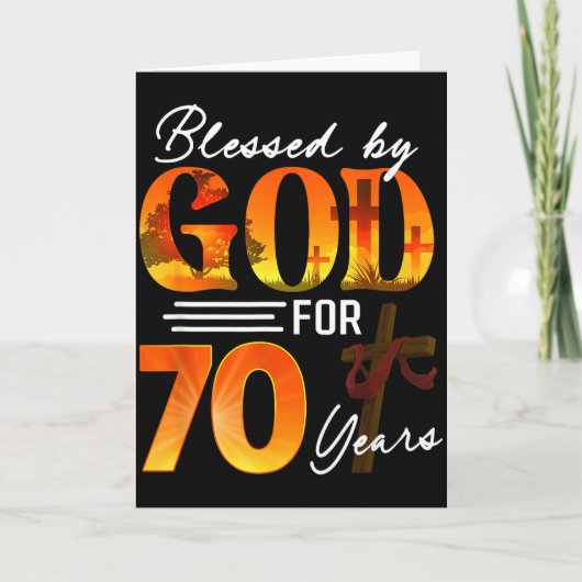 70歳の誕生日おめでとう 神の祝福を受けた70年 ギフト カード (正面)