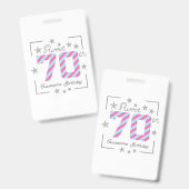 70歳の誕生日おめでとう 素敵な記念日 バッジ (正面&裏面)