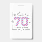 70歳の誕生日おめでとう 素敵な記念日 バッジ (裏面)