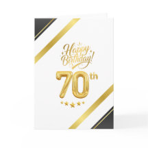 70歳の誕生日おめでとう - 高級感あふれるブラックとゴールド