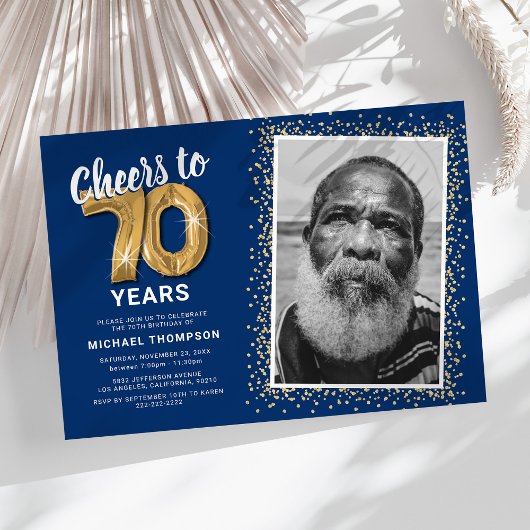 70歳の誕生日おめでとう　70歳の誕生日写真 招待状