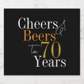 70歳の誕生日おめでとう Cheers and Beers パーティー ビールラベル (シングルラベル)