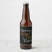 70歳の誕生日おめでとう Cheers and Beers パーティー ビールラベル (正面)