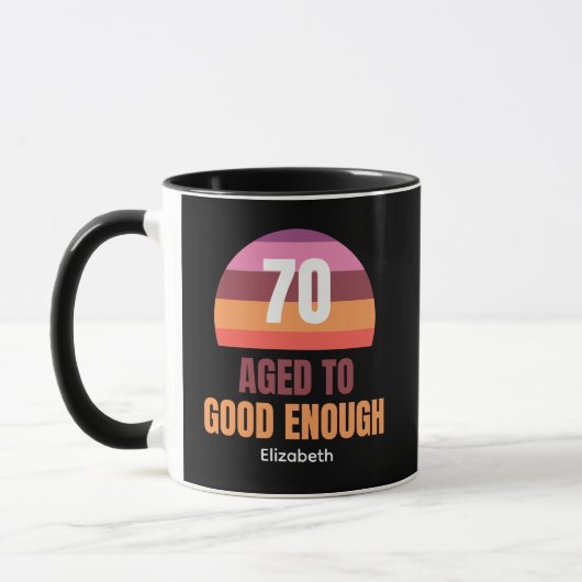 70歳の誕生日おもしろいマグカップ 十分でしょ マグカップ (左)