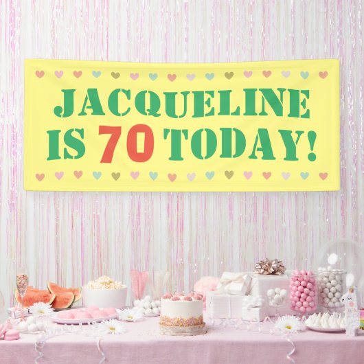 70歳の誕生日お知らせ 横断幕 (パーティー)
