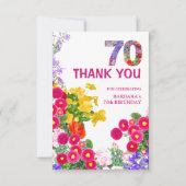 70歳の誕生日お礼フラワーガーデンパーティー サンキューカード (正面)