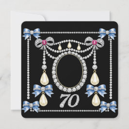 70歳の誕生日お祝いカード 名前入れ ジュエル ダイヤモンド カード