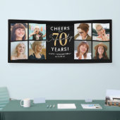 70歳の誕生日お祝いゴールドフォトバナー 横断幕 (トレードショー)