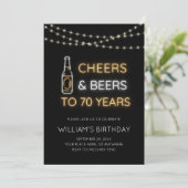 70歳の誕生日お祝いネオンサインCheers & Beers 写真 招待状 (スタンド正面)