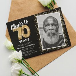 70歳の誕生日お祝いフォト招待状 招待状