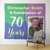 70歳の誕生日お祝い写真付きタペストリー タペストリー (インサイチュ(横))