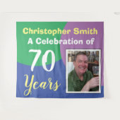 70歳の誕生日お祝い写真付きタペストリー タペストリー (正面(横))