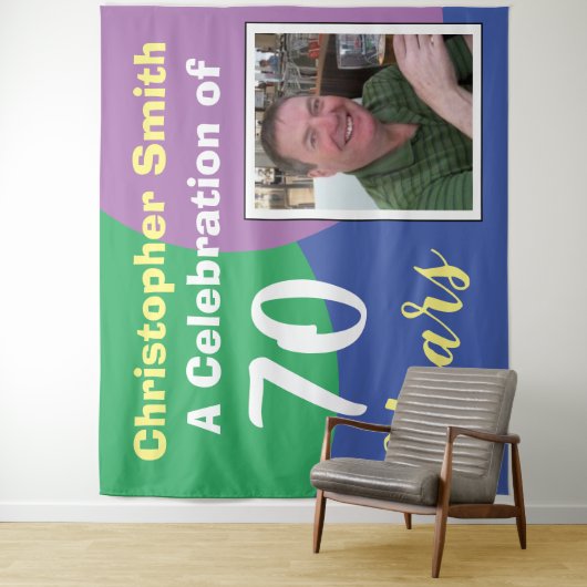 70歳の誕生日お祝い写真付きタペストリー タペストリー (インサイチュ)