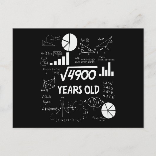 70歳の誕生日お祝い数学教師へのギフト ポストカード (正面)