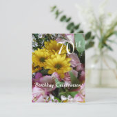 70歳の誕生日お祝い！-パーティー/花束 招待状 (スタンド正面)