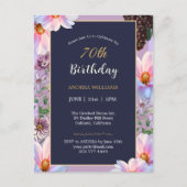 70歳の誕生日お祝い 春の花祭り ポストカード (正面)