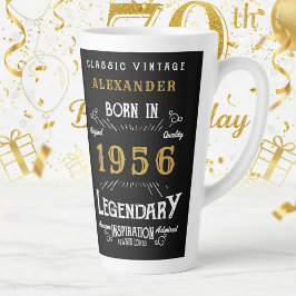70歳の誕生日お祝い 1956年 レトロなデザイン カフェラテマグ