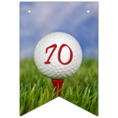 70歳の誕生日に芝生の上にゴルフボール バンティングフラッグ (第3の旗)