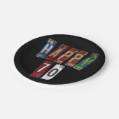 70歳の誕生日のための錆びたライセンスプレート ペーパープレート (アングル)