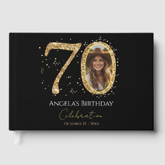 70歳の誕生日のゲストブックFoil Guestbook ゲストブック (正面)