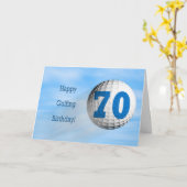 70歳の誕生日のゴルフカード カード (黄色い花)