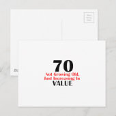 70歳の誕生日のデザイン ポストカード (正面/裏面)