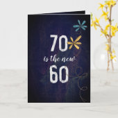 70歳の誕生日のユーモアのカードを回す カード (黄色い花)