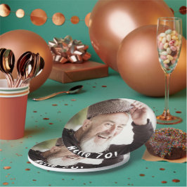 70歳の誕生日の写真こんにちは70人の男性 ペーパープレート