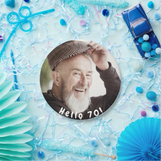 70歳の誕生日の写真こんにちは70人の男性 ペーパープレート (パーティー)