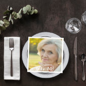 70歳の誕生日の写真こんにちは70女性 スタンダードカクテルナプキン