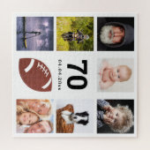 70歳の誕生日の写真コラージュ男の男の白 ジグソーパズル (横)