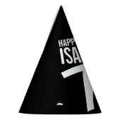 70歳の誕生日の写真パーソナライズされた白い黒 パーティーハット (左)