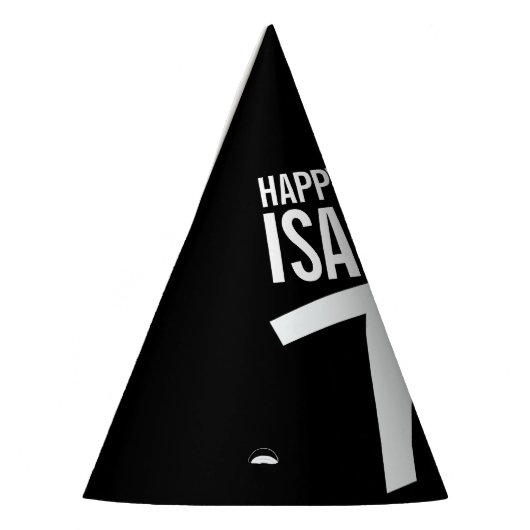 70歳の誕生日の写真パーソナライズされた白い黒 パーティーハット (左)