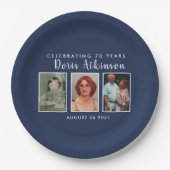 70歳の誕生日の写真プレート ペーパープレート (正面)
