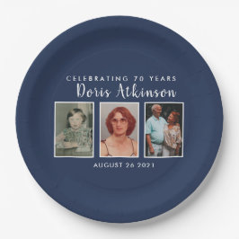 70歳の誕生日の写真プレート ペーパープレート