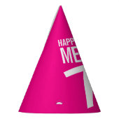 70歳の誕生日の写真ホイパーソナライズされたトホットピンク パーティーハット (左)