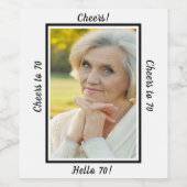 70歳の誕生日の写真応援70人の女性 ワインラベル (シングルラベル)