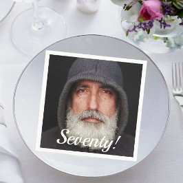 70歳の誕生日の写真70人のスクリプト スタンダードカクテルナプキン