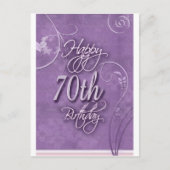 70歳の誕生日の紫のピザ ポストカード (正面)