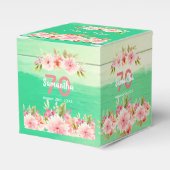 70歳の誕生日の緑の木の花模様は素朴な感謝していあなた フェイバーボックス (正面サイド)