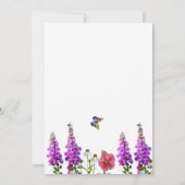 70歳の誕生日の花紫色の白い金ゴールド 招待状 (裏面)