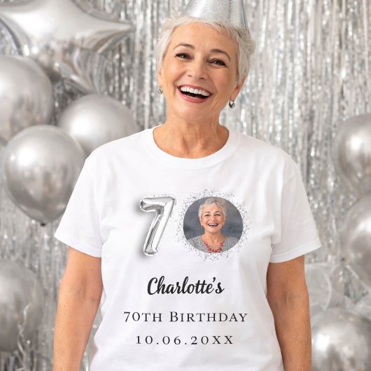 70歳の誕生日の銀写真 Tシャツ